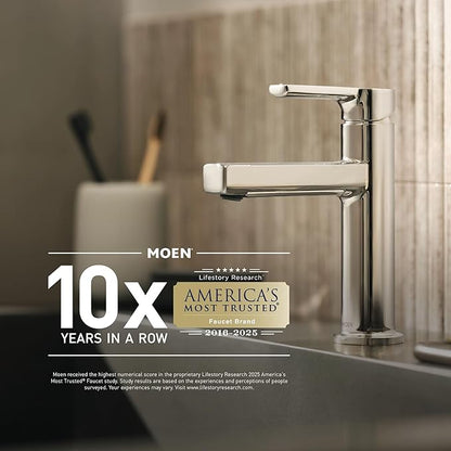 Moen YB0564BG Colinet 4-Light Dual-Mount Bath Bathroom Vanity Fixture with Frosted Glass, Brushed Gold