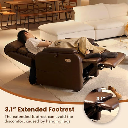 EONIX Large Lay Flat Power Lift Recliner Chair for Elderly, Oversized Electric Lift Chairs, 400lbs Heavy Duty Power Recliner with Heat and Massage, SLRY022063, Dark Brown