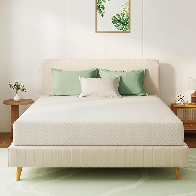 Full Size Mattress 8 Inch Green Tea Memory Foam Mattress for Cool Sleep & Pressure Relief, Medium Feel, Fiberglass Free, Bed in a Box, Removable Washable Cover, CertiPUR-US Certified
