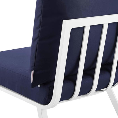 Modway Riverside Outdoor Furniture, 6-Piece Set, White Navy