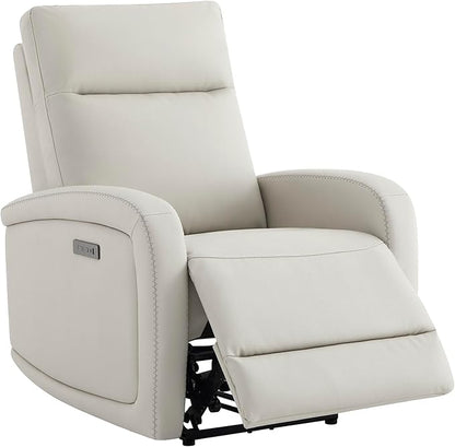 Watson & Whitely Power Recliner Chairs for Adults, Zero Wall Recliners W Power Headrest Type-C Charger, Small Faux Leather RV Recliners Home Theater Seating for Living Room, Cream