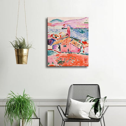 Wieco Art Canvas Print Wall Art View of Collioure 1905 by Henri Mattise Abstract Colorful Art Matisse Posters Canvas Prints for Wall and Home Office Decorations