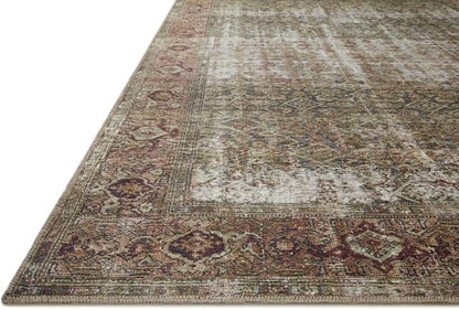 Loloi Amber Lewis Georgie Collection GER-07 Moss/Salmon 3'-0" x 12'-0", .19" Pile Height, Runner Rug