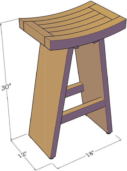 AquaTeak The Original 30" Tall Asia Teak Bar Stool