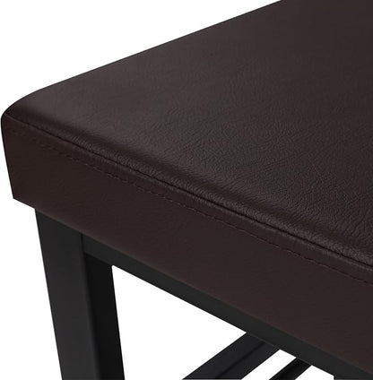 SONGMICS Shoe Bench, 3-Tier Shoe Rack for Entryway, Storage Organizer with Foam Padded Seat, Faux Leather, Metal Frame, for Living Room, Hallway, 12.2 x 31.9 x 19.3 Inches, Brown ULBS58Z