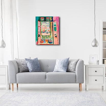 Wieco Art Canvas Print Wall Art Open Window Collioure 1905 by Henri Mattise Abstract Colorful Art Matisse Posters Canvas Prints for Wall and Home Office Decorations