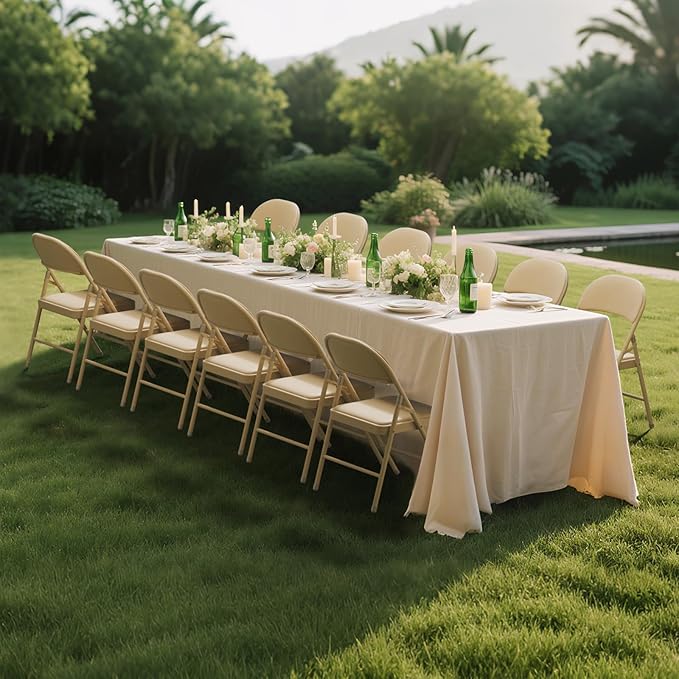 30 Pack Khaki Folding Chairs with Padded Cushion for Outside, Portable Stackable Commercial Metal Foldable Chairs with Steel Frame for Home Events Office Wedding Party, 350lbs Capacity