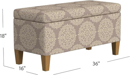 HomePop Drake Large Decorative Storage Bench -Brown Medallion