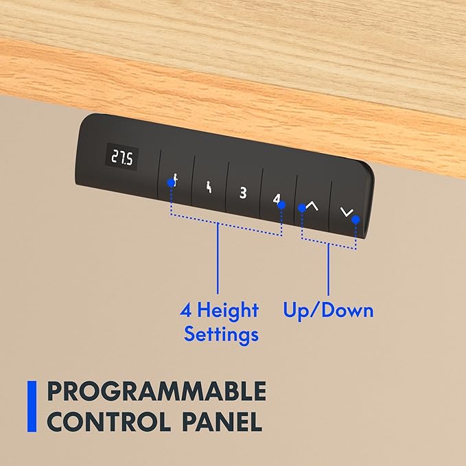 FLEXISPOT E3 Dual Motor Electric Standing Desk 48x30 Inch Whole-Piece Board Height Adjustable Desk Electric Sit Stand Desk (Black Frame + Maple Desktop, 2 Packages)