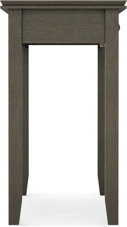 SIMPLIHOME Artisan Console Table - 46 Inch Wide Solid Wood Sofa Table in Farmhouse Grey, Transitional Storage Table for Entryway or Living Room with 2 Drawers and Clean Angle-Edged Top