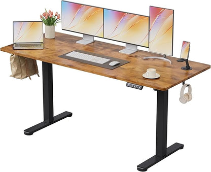 Homall Height Adjustable Electric Standing Desk, Memory Stand up Desk with Headphone Hook, Home Office Desks with Splice Board