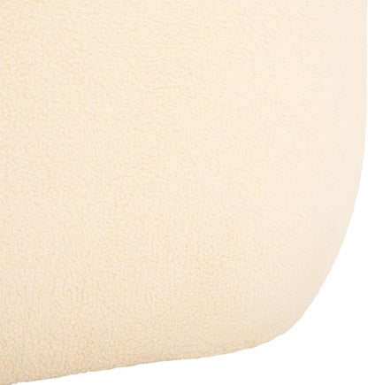 SAFAVIEH Home Collection Whitley Cream Faux Shearling Rectangular Ottoman (Fully Assembled)