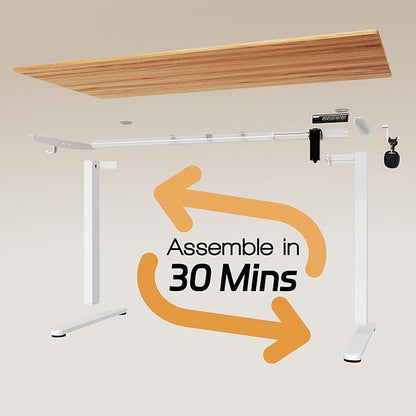 Monomi 55 Inch Large Electric Standing Desk, Height Adjustable Sit Stand Up, Work Home Office Computer PC Desks, Gaming Writing Study Bedroom Rising Table, Natural