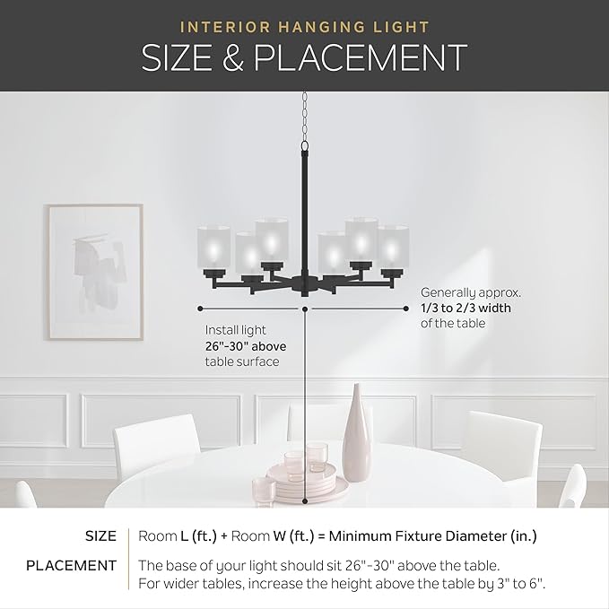 Kichler Winslow 19.75" 5-Light Chandelier Light with Clear Seeded Glass in Black for Kitchen, Bar, Dining Room, Living Room (19.75" x 16.25"), 44030BK