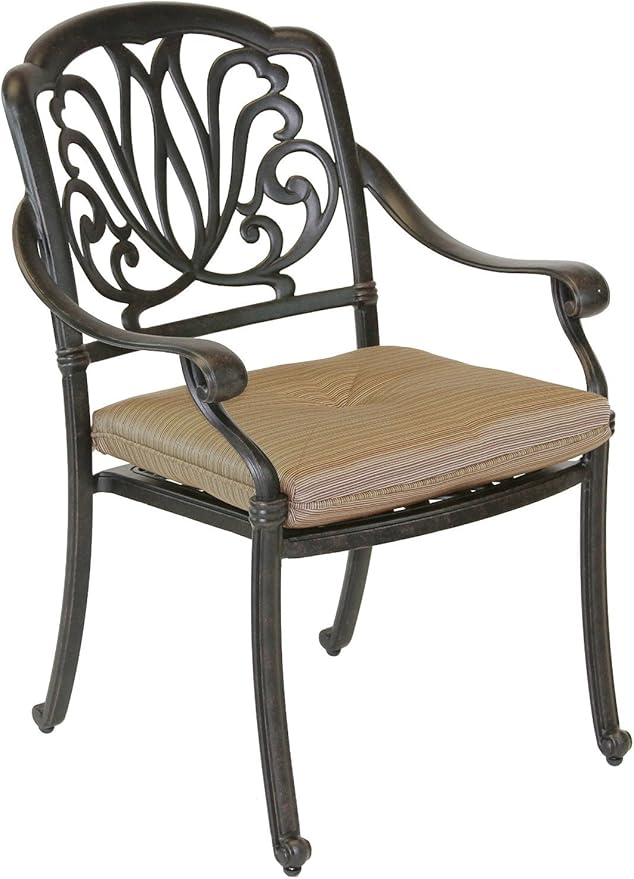 Elizabeth Cast Aluminum Powder Coated 7pc Outdoor Patio Dining Set with 42" X 72" Oval Table - Antique Bronze