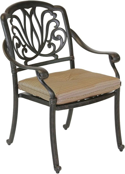 Elizabeth Cast Aluminum Powder Coated 7pc Outdoor Patio Dining Set with 42" X 72" Oval Table - Antique Bronze