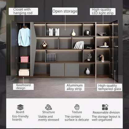 Modern Executive Desk, 133.9 inch L Shaped Desk with Storage, L Shape Corner Desk Drawers and Lockable Storage No Installation Required, Without Desk or Computer Chair (Filing Cabinet)