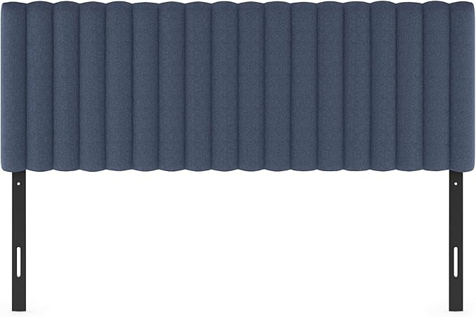 Furinno Roanne Upholstered Tufted Headboard, Queen, Denim