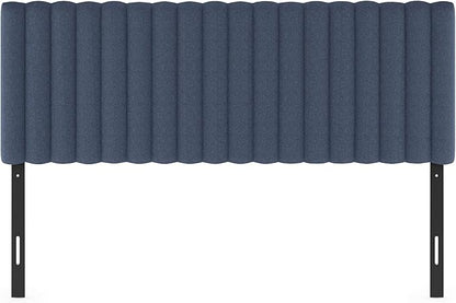 Furinno Roanne Upholstered Tufted Headboard, Queen, Denim