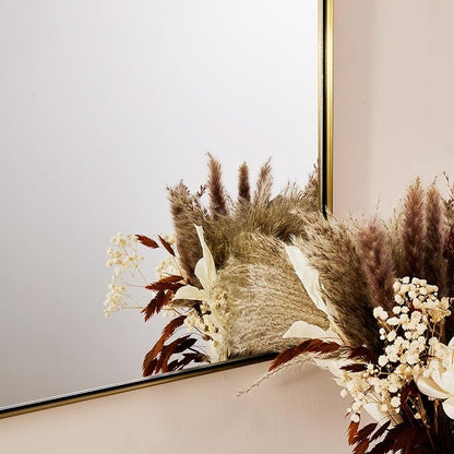 ANDY STAR 30x40 Inch Gold Bathroom Mirror, Arch Top Design Stainless Steel Mteal Frame, Brass Arch Mirrors for Wall Ideal for Bathroom, Entry, Living Room