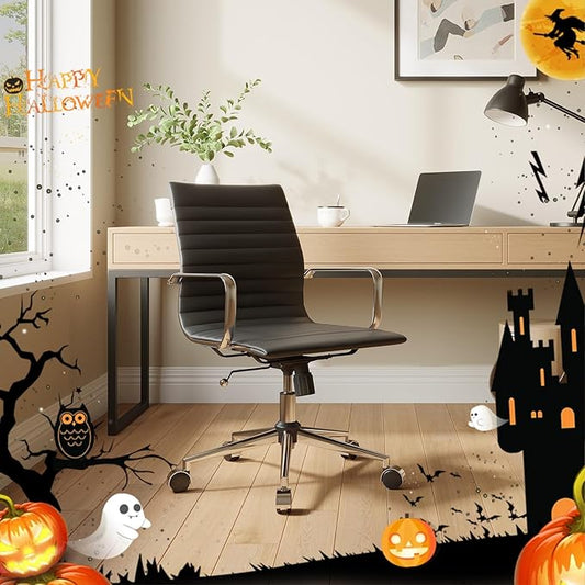 Chair, Desk Computer Chair ，with Armrests ，Ergonomic Office Chair for Home and Office, 17.32 x 22.83 x 35.43 inches, Multiple Colors (Black)