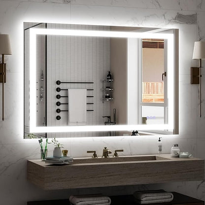 VooBang Bathroom Mirror with Lights 36 x 55 inches - 3 Adjustable Lighting Modes LED Bathroom Vanity Mirror, Anti-Fog, Memory Function, Tempered Glass, Wall Mounted Horizontally Vertically
