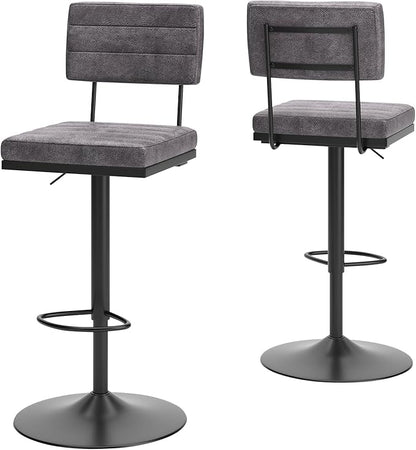 Signature Design by Ashley Strumford Modern 30.75" Adjustable Bar Height Barstool, 2 Count, Gray