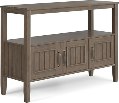 SIMPLIHOME Lev SOLID WOOD 48 Inch Wide Contemporary Console Table in Smoky Brown, For the Living Room, Entryway and Bedroom