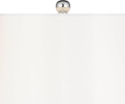 Possini Euro Design Pablo Modern Style 3-Way Table Lamp with Table Top Dimmer 27" Tall Multi Color Blue Art Glass Fabric Drum Shade for Living Room Bedroom Bedside Nightstand Home (Color May Vary)