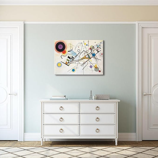 Wieco Art Canvas Wall Art Wassily Kandinsky Composition VIII Large Picture Print of Famous Paintings Canvas Prints Abstract Wall Art for Living Room Home Decor and Wall Decorations