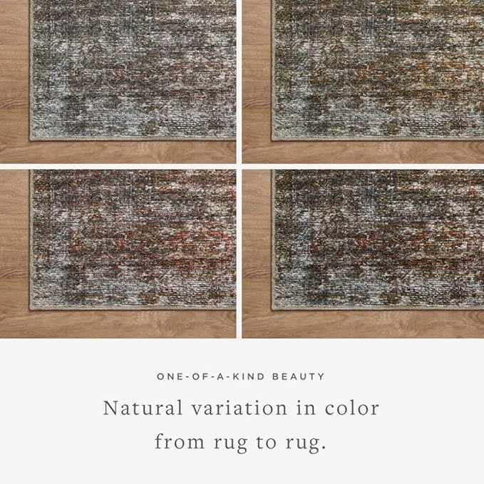 Loloi Amber Lewis Billie Collection, Tobacco & Rust 10'-0" x 14'-0" Area Rug Antique & Distressed Accent Rugs for Living Room, Bedroom, Entryway & Hallway, No Shed High Traffic Area Home Decor Rug