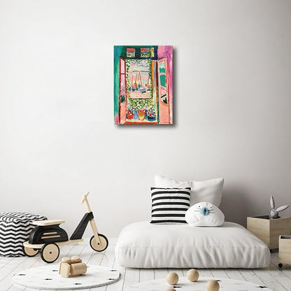 Wieco Art Canvas Print Wall Art Open Window Collioure 1905 by Henri Mattise Abstract Colorful Art Matisse Posters Canvas Prints for Wall and Home Office Decorations