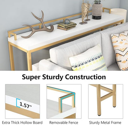 LITTLE TREE Console Table Behind Sofa Couch, 70.9 Inch Long and Narrow Entryway Table