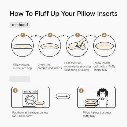 Acanva 16x16 Throw Pillow Inserts Set of 4, Premium Polyester Fiber Fill Square Sham Stuffer Cushion for Sofa, Bed, Couch and Chair, Machine Washable, 16x16 Inch(for 14x14 Cover), White 4 Count