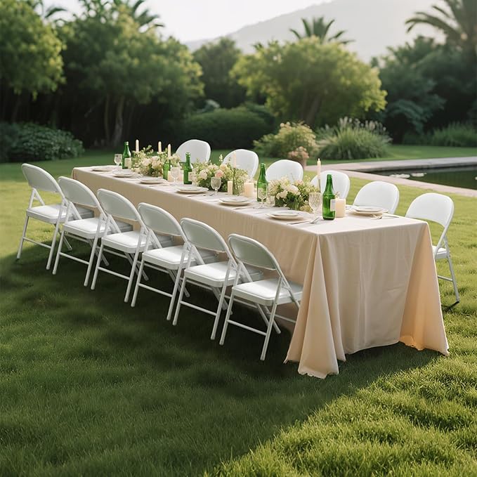30 Pack White Folding Chairs with Padded Cushion for Outside, Portable Stackable Commercial Metal Foldable Chairs with Steel Frame for Home Events Office Wedding Party, 350lbs Capacity
