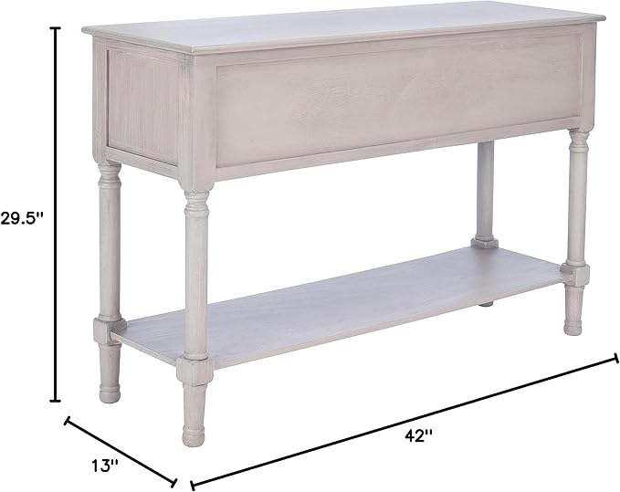 Safavieh Home Collection Haines Greige 4-Drawer Bottom Shelf Console Table