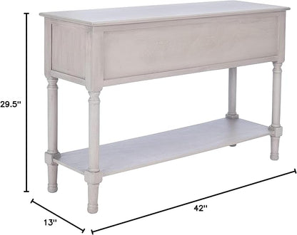 Safavieh Home Collection Haines Greige 4-Drawer Bottom Shelf Console Table