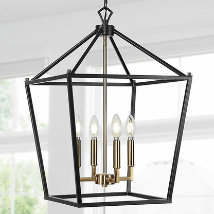JONATHAN Y JYL7437D Pagoda Lantern Dimmable Adjustable Metal LED Pendant Classic Traditional Farmhouse Dining Room Living Room Kitchen Foyer Bedroom Hallway, 16 in, Oil Rubbed Bronze