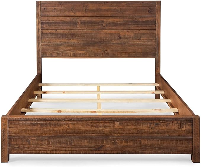 Grain Wood Furniture Montauk Solid Wood Bed, Queen Size, Rustic Walnut