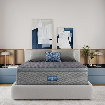Beautyrest Days End Plush Pillow Top 14.75" Mattress - Twin XL - Cooling Tech, Supportive Durable Pocketed Coils, Pressure Relief, Motion Separation; 100 Night Sleep Trial and 10 Year Warranty