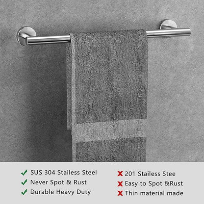 5-Pieces Brushed Nickel Bathroom Accessories Set, Stainless Steel Bathroom Hardware Set, Bath Towel Bar Set, Towel Racks for Bathroom Wall Mounted.