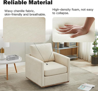 Chifee & Vingol 30.7" W Mid Century Modern Swivel Accent Chair for Living Room Set of 2,Beige
