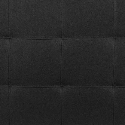 EMMA + OLIVER Quilted Tufted Upholstered Queen Size Headboard in Black Fabric