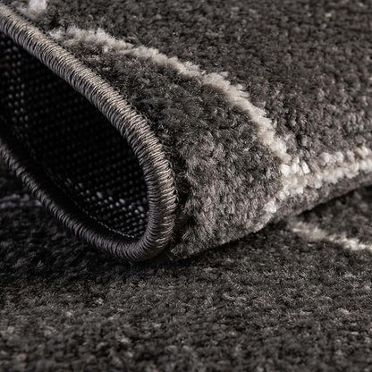 Unique Loom Trellis Frieze Collection Area Rug - Geometric (6' 1" x 9' Rectangle Dark Gray/Ivory)