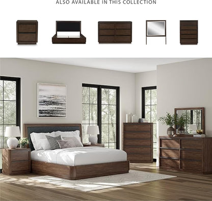 Signature Design by Ashley Kendamor Contemporary 5-Drawer Chest with Felt-Lined Top Drawer and Easy Glide for Bedroom, Dark Brown