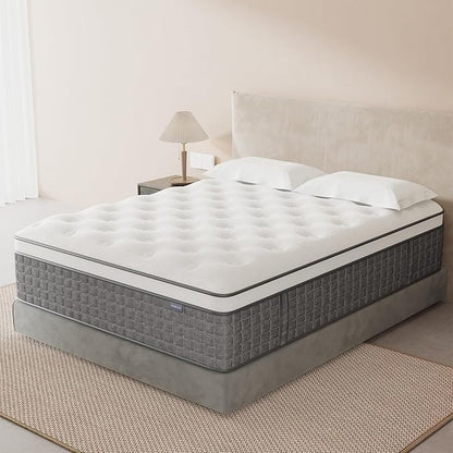 Mattress Full Size, Medium Firm 10 Inch Mattress with Extra Lumbar & Shoulder Support, Hybrid Mattresses with Gel Memory Foam Pain Relief - Fiberglass Free - No Odor - 365 Night Trial