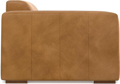 SIMPLIHOME Rex 2-Seater Modular Sofa in Full-Grain Genuine Leather, Sienna, 88-inches Wide, Handcrafted Leather Loveseat Sofa for Living Room