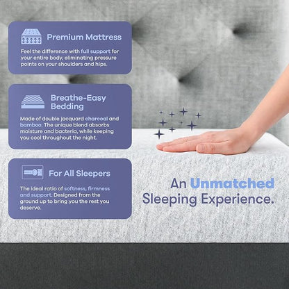Celestial Sleep Gel Memory Foam Mattress in a Box, Made in The USA, CertiPUR-US® Certified Foam, Oeko-Tex, and Fiberglass-Free Certified Bed, 12 inch Soft - Full