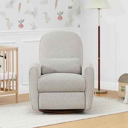 Watson & Whitely Swivel Glider Chairs, Nursery Rocking Chairs Power Recliner with Pillow Lumbar Support Charging Ports & Solid Wood Base for Living Room, Grey