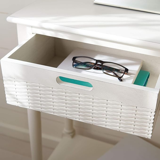 SAFAVIEH Home Collection Landers Distressed 3-Drawer Console Table CNS5711A, Distrssed White